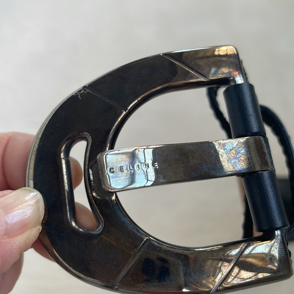 CELINE BLACK LEATHER BELT, XS - Picture 6 of 14